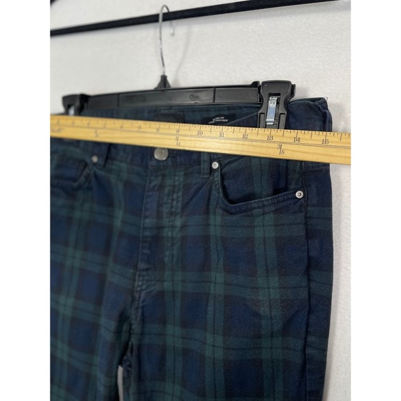 H&M Womens Jeans US 29 Skinny Fit Plaid Blue Green Casual Pants - Picture 5 of 13